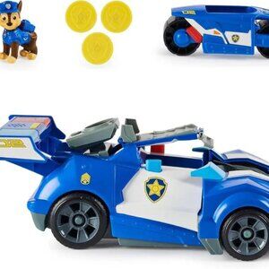 Paw Patrol Chase 2-in-1 Transforming Movie City Cruiser Toy Car with Motorcycle